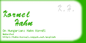 kornel hahn business card