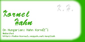 kornel hahn business card